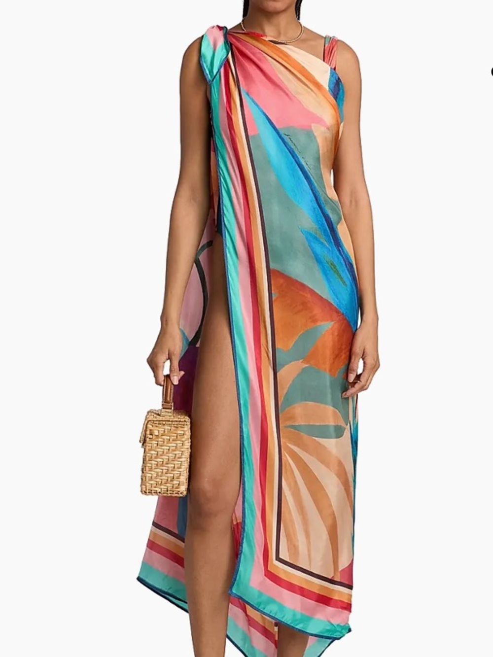 NEW FARM Rio Pink Atlantic Rain Forest Sarong Tropical Colorful Cotton One Size